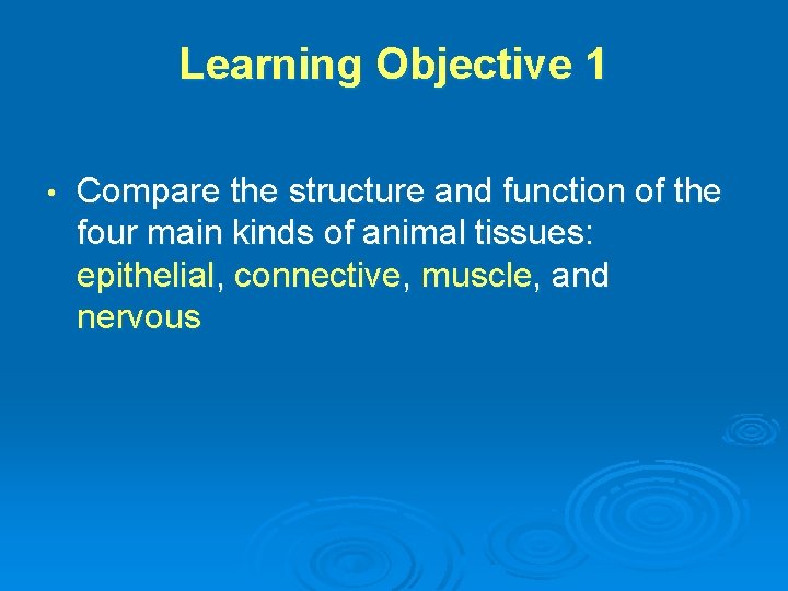 Learning Objective 1 • Compare the structure and function of the four main kinds