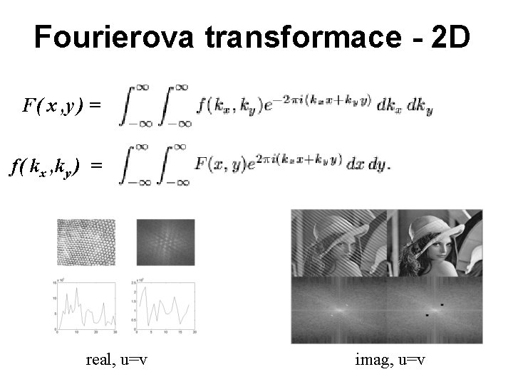 Fourierova transformace - 2 D F( x , y ) = f( kx ,