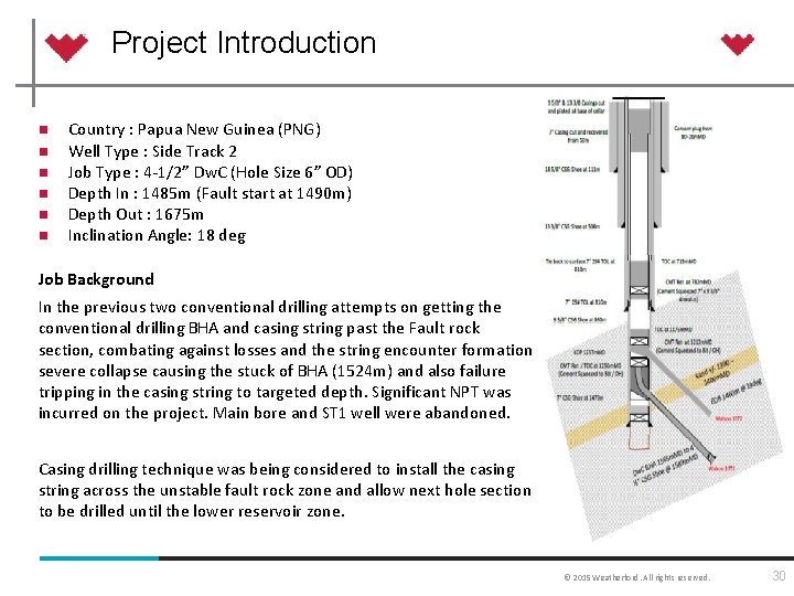 Project Introduction n n n Country : Papua New Guinea (PNG) Well Type :