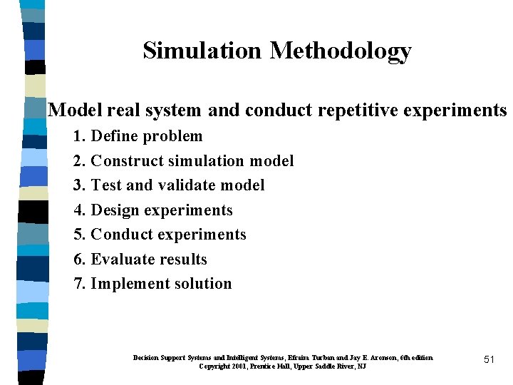 Simulation Methodology Model real system and conduct repetitive experiments 1. Define problem 2. Construct