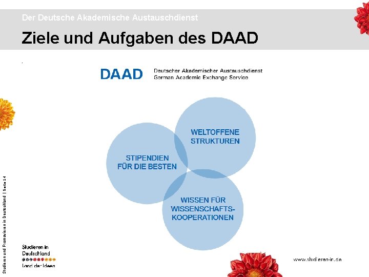 Der Deutsche Akademische Austauschdienst Ziele und Aufgaben des DAAD Studieren und Promovieren in Deutschland