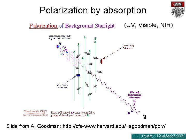 Polarization by absorption (UV, Visible, NIR) Slide from A. Goodman: http: //cfa-www. harvard. edu/~agoodman/ppiv/ Polarization by absorption (UV, Visible, NIR) Slide from A. Goodman: http: //cfa-www. harvard. edu/~agoodman/ppiv/