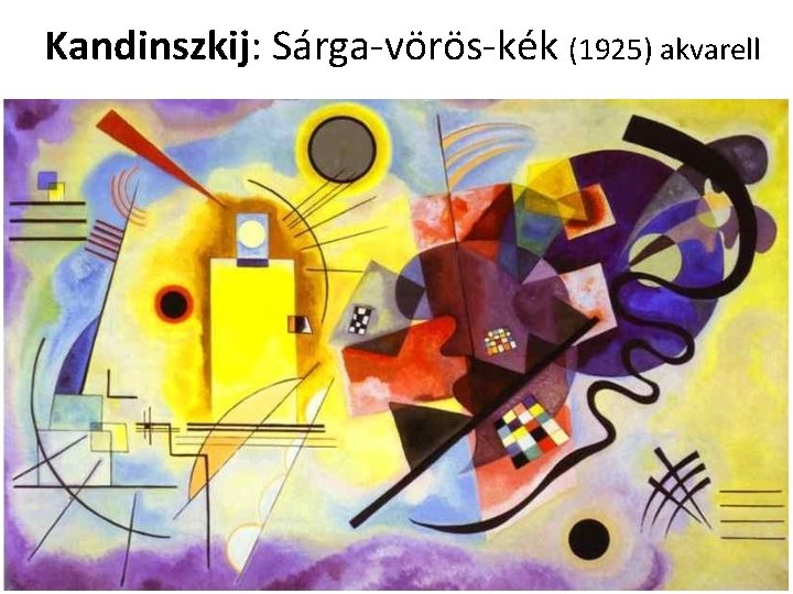 Kandinszkij: Sárga-vörös-kék (1925) akvarell 
