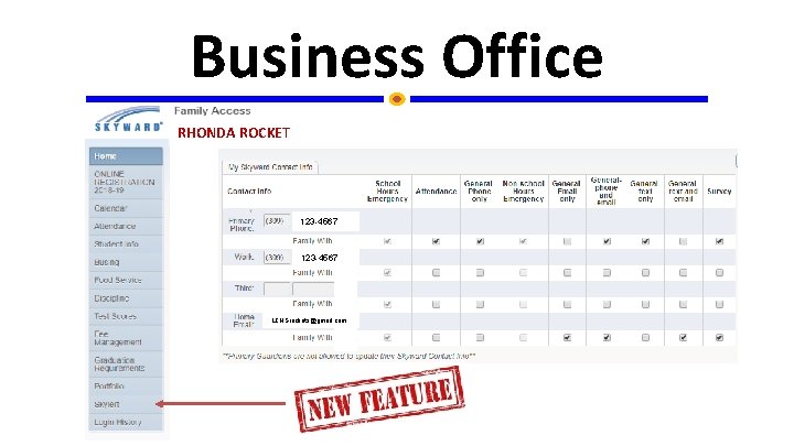 Business Office RHONDA ROCKET 123 -4567 LCHSrockets@gmail. com 