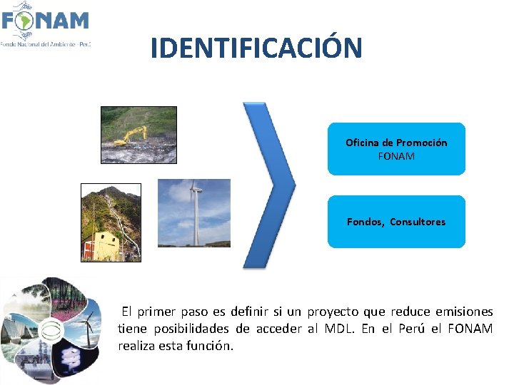 IDENTIFICACIÓN Oficina de Promoción FONAM Fondos, Consultores El primer paso es definir si un