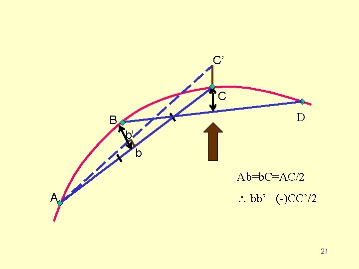 C’ C D B b’ b Ab=b. C=AC/2 A bb’= (-)CC’/2 21 