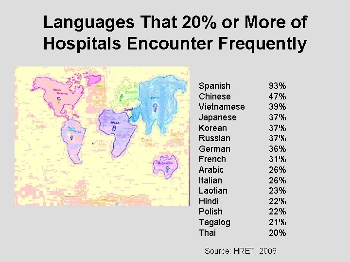 Languages That 20% or More of Hospitals Encounter Frequently Spanish Chinese Vietnamese Japanese Korean
