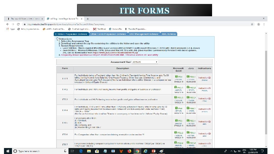 ITR FORMS 