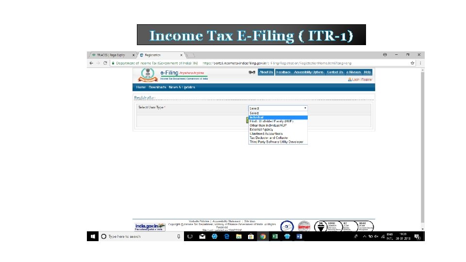 Income Tax E-Filing ( ITR-1) 