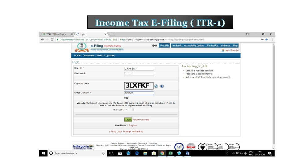 Income Tax E-Filing ( ITR-1) 