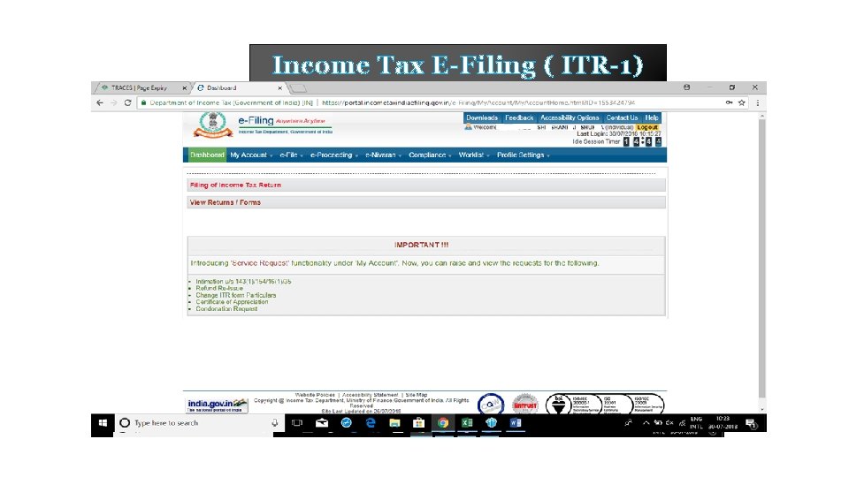 Income Tax E-Filing ( ITR-1) 