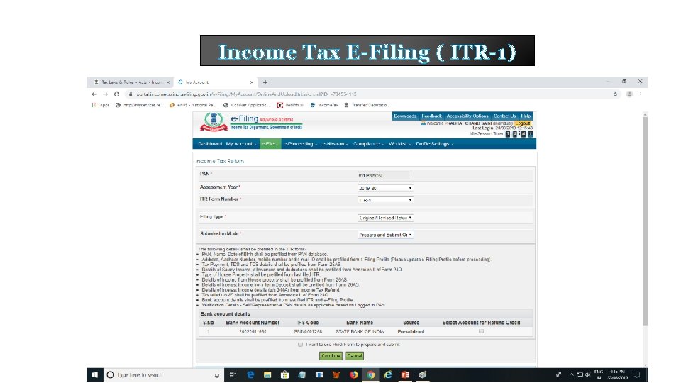 Income Tax E-Filing ( ITR-1) 