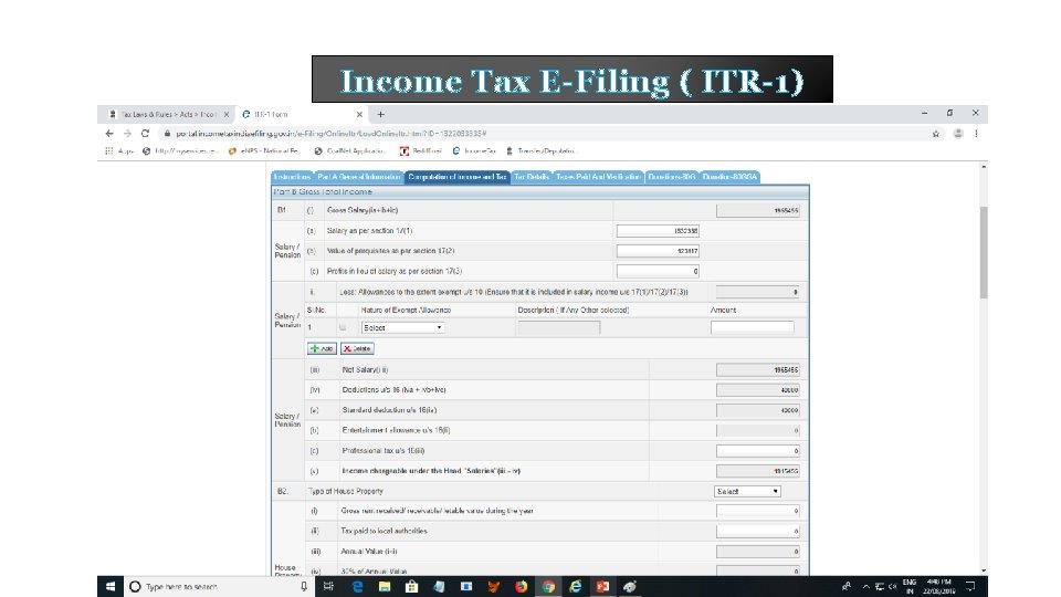 Income Tax E-Filing ( ITR-1) 