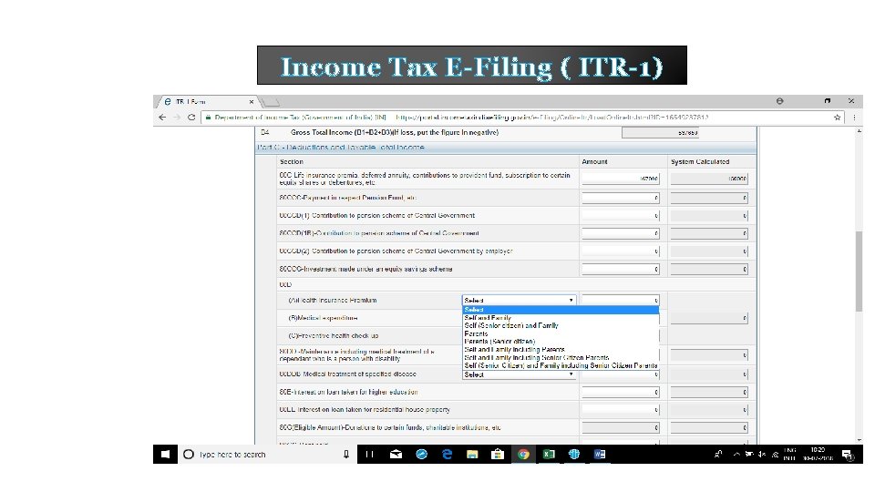 Income Tax E-Filing ( ITR-1) 