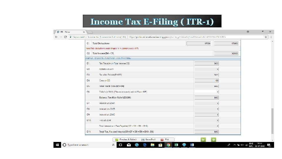 Income Tax E-Filing ( ITR-1) 
