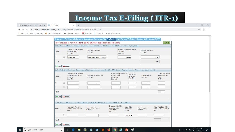 Income Tax E-Filing ( ITR-1) 