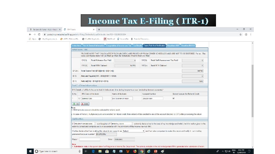Income Tax E-Filing ( ITR-1) 