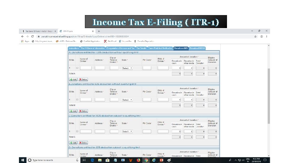 Income Tax E-Filing ( ITR-1) 