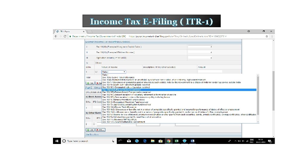 Income Tax E-Filing ( ITR-1) 