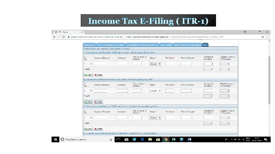 Income Tax E-Filing ( ITR-1) 