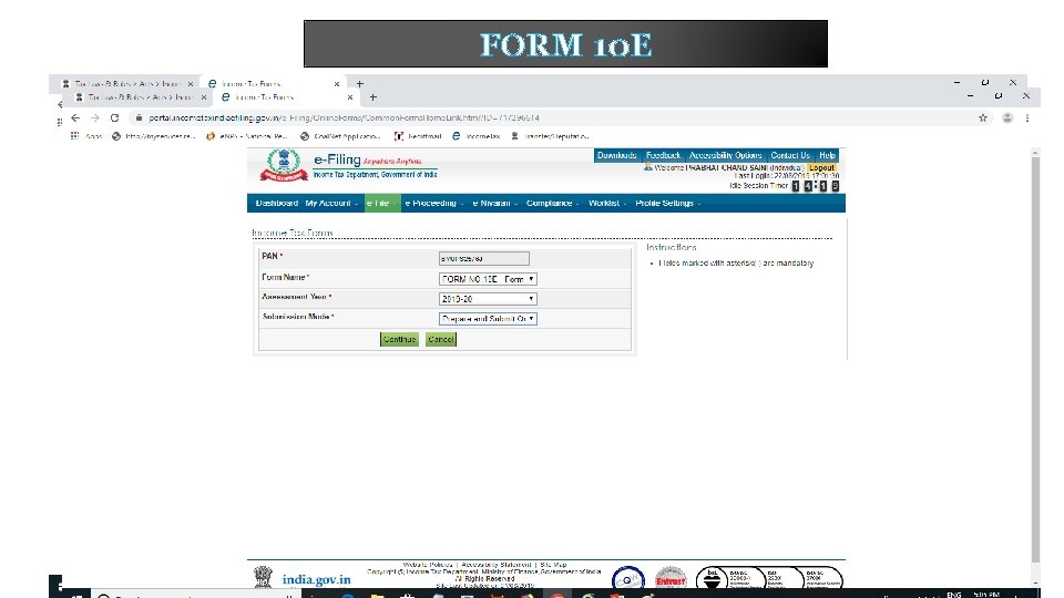 FORM 10 E 