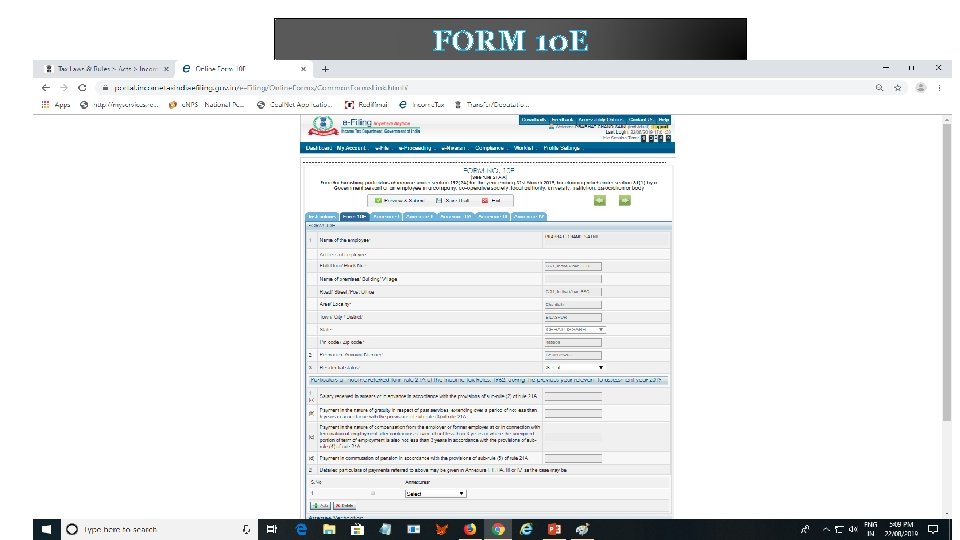 FORM 10 E 