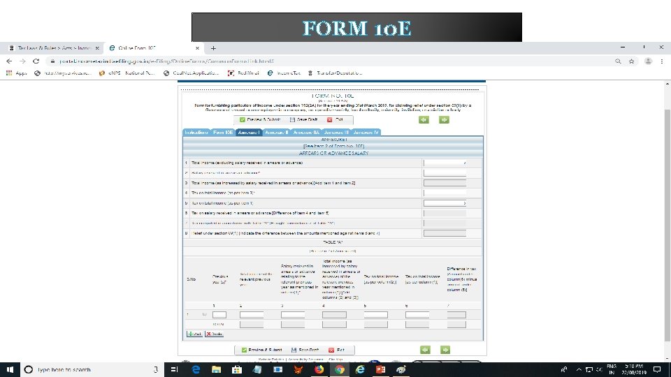 FORM 10 E 