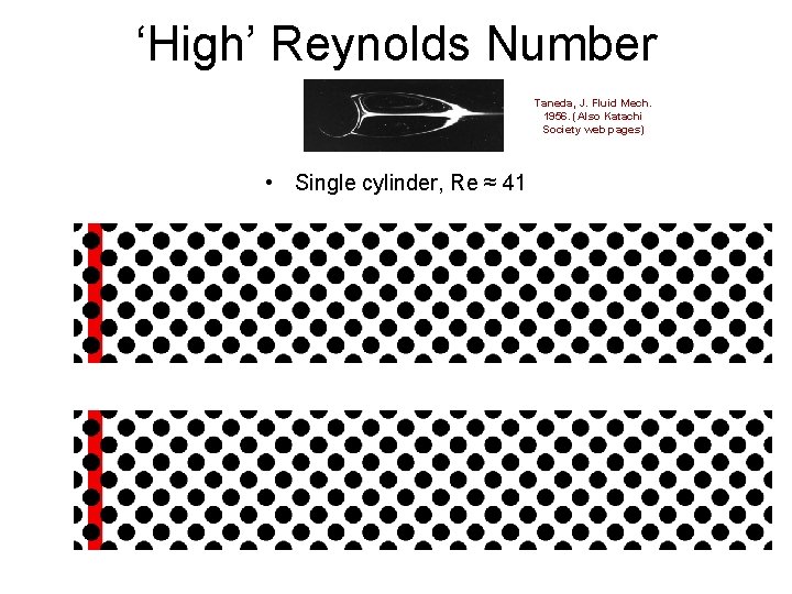 ‘High’ Reynolds Number Taneda, J. Fluid Mech. 1956. (Also Katachi Society web pages) •