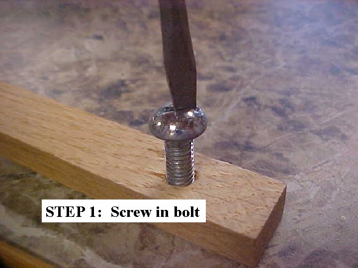 STEP 1: Screw in bolt 