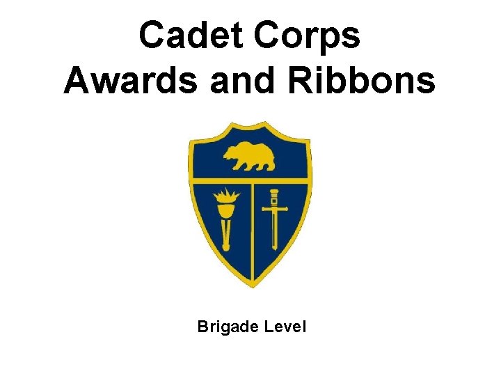 Cadet Corps Awards and Ribbons Brigade Level 