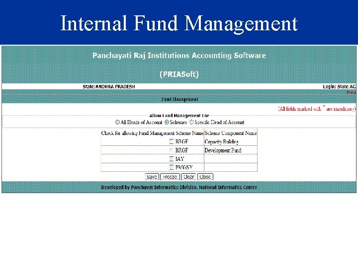 Internal Fund Management 