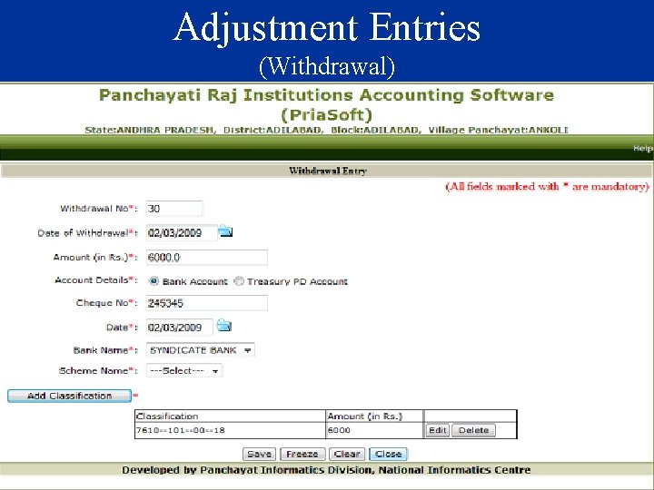 Adjustment Entries (Withdrawal) 