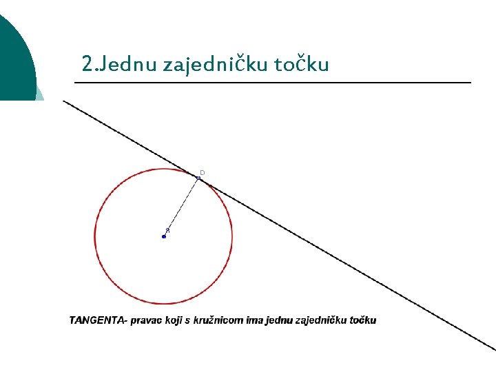 2. Jednu zajedničku točku 2. Jednu zajedničku točku