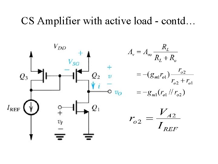 CS Amplifier with active load - contd… 