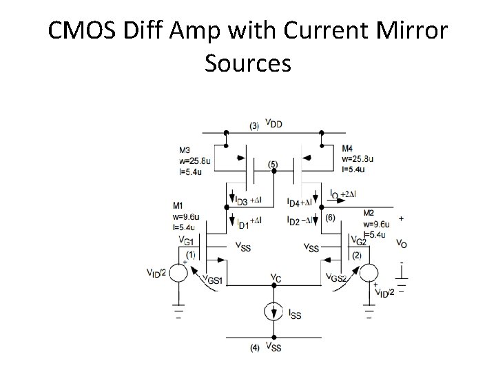 CMOS Diff Amp with Current Mirror Sources 