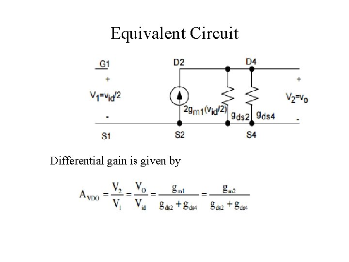 Equivalent Circuit Differential gain is given by 