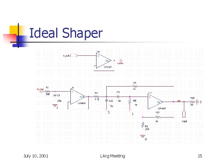 Ideal Shaper July 10, 2001 LArg Meeting 15 