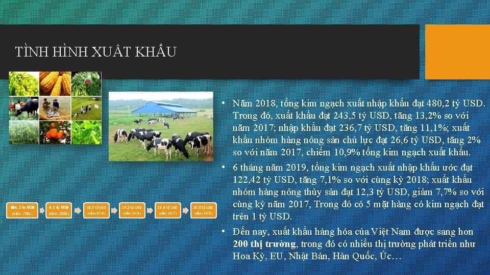 TÌNH HÌNH XUẤT KHẨU 486, 2 tr. USD 4, 2 tỷ USD 18, 7