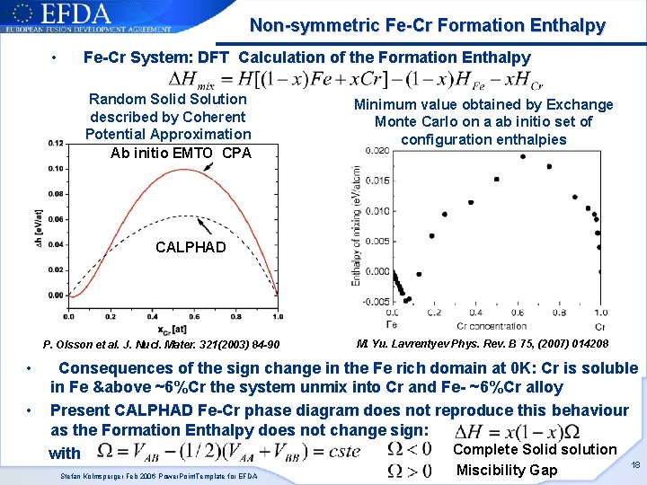 Non-symmetric Fe-Cr Formation Enthalpy • Fe-Cr System: DFT Calculation of the Formation Enthalpy Random Non-symmetric Fe-Cr Formation Enthalpy • Fe-Cr System: DFT Calculation of the Formation Enthalpy Random