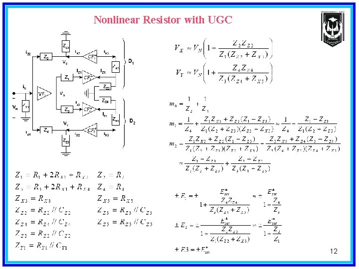 Nonlinear Resistor with UGC 12 