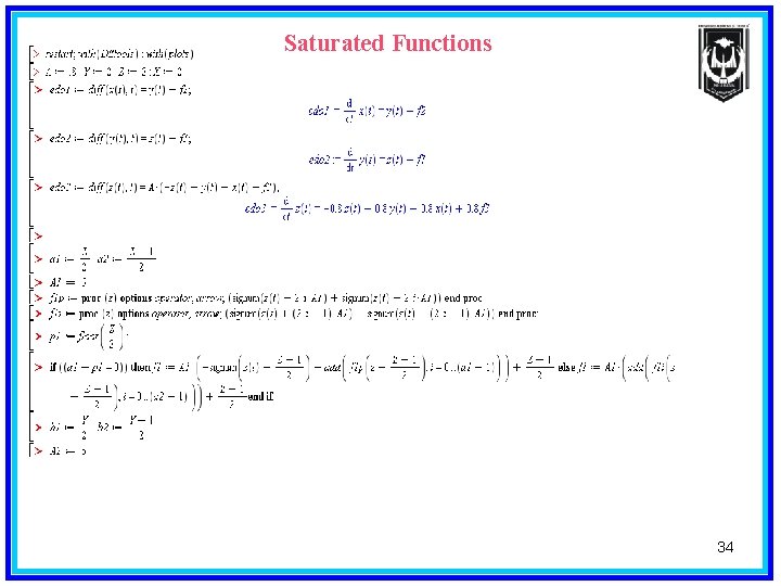 Saturated Functions 34 