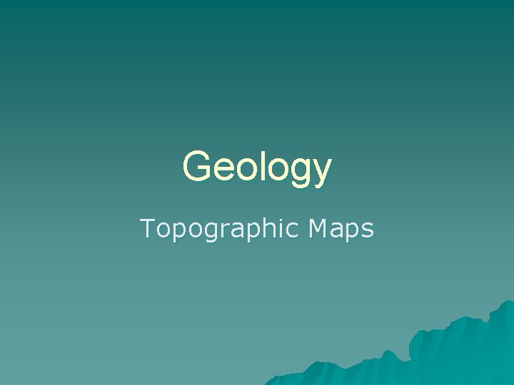 Geology Topographic Maps 