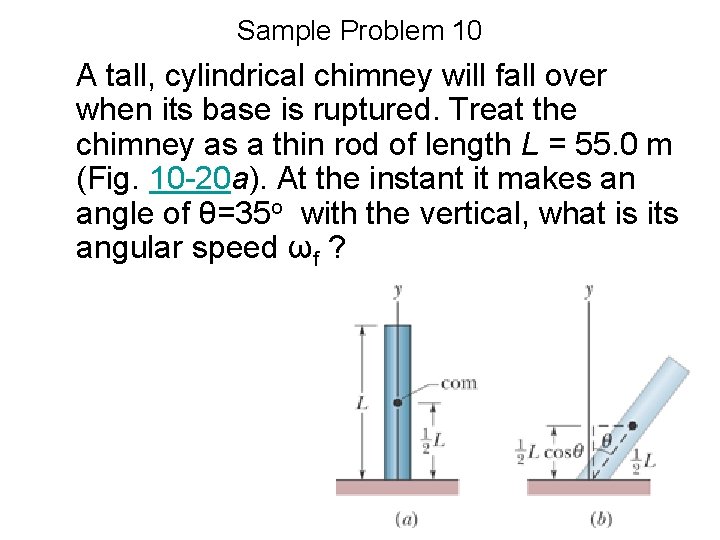 Sample Problem 10 A tall, cylindrical chimney will fall over when its base is