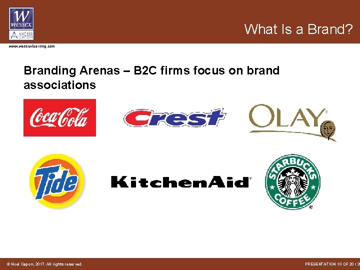 What Is a Brand? www. wessexlearning. com Branding Arenas – B 2 C firms What Is a Brand? www. wessexlearning. com Branding Arenas – B 2 C firms