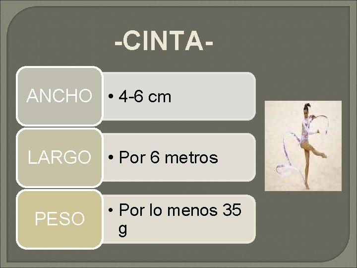 -CINTAANCHO • 4 -6 cm LARGO • Por 6 metros PESO • Por lo