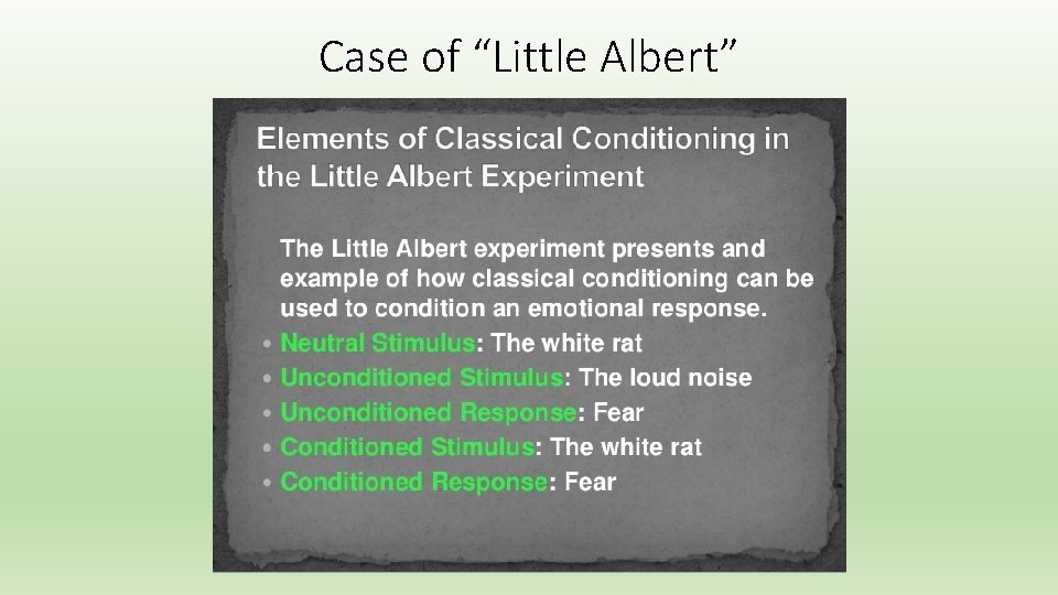 Case of “Little Albert” 