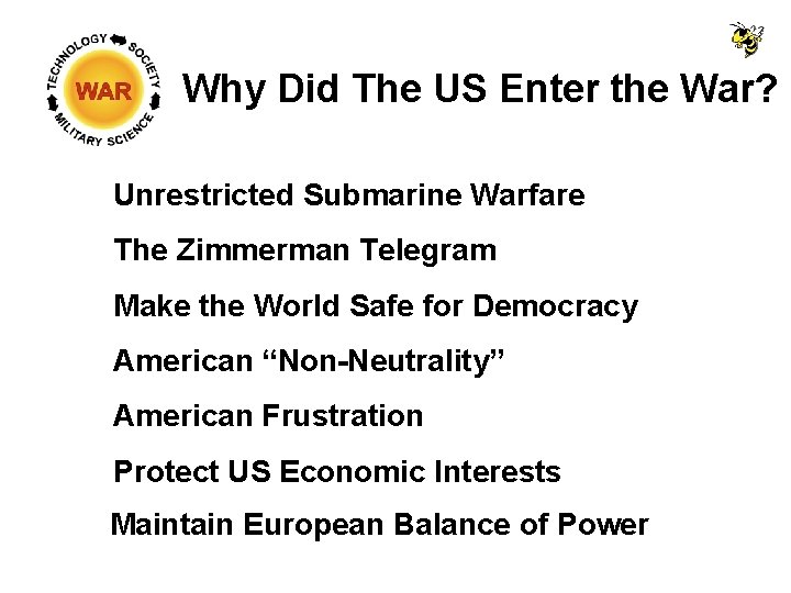 Why Did The US Enter the War? Unrestricted Submarine Warfare The Zimmerman Telegram Make