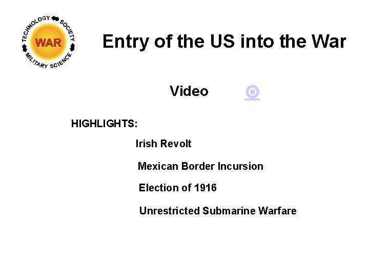 Entry of the US into the War Video HIGHLIGHTS: Irish Revolt Mexican Border Incursion