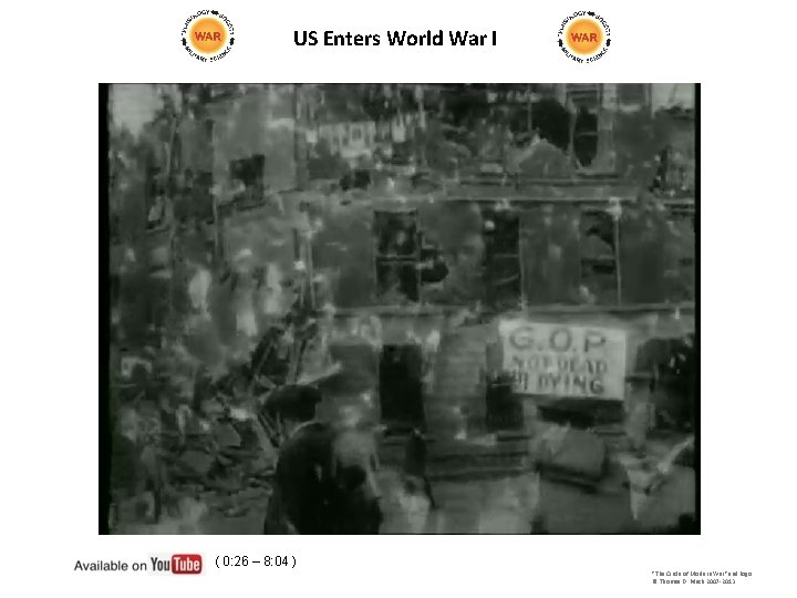 US Enters World War I ( 0: 26 – 8: 04 ) "The Circle