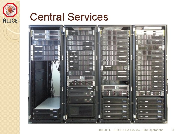 Central Services 4/8/2014 ALICE-USA Review - Site Operations 3 